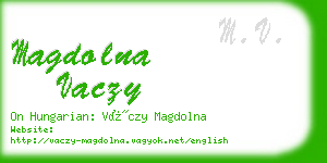 magdolna vaczy business card